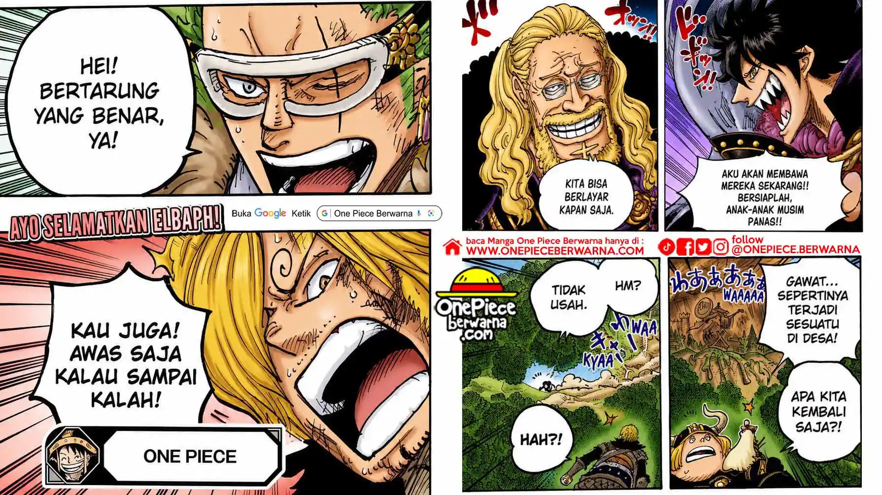 One Piece berwarna 1182 1183 1184 bahasa indonesia